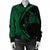 Hawaiian Map Manta Ray Polynesian Bomber Jacket - Green - Circle Style - AH - Polynesian Pride