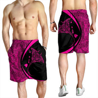 Hawaiian Map Manta Ray Polynesian Men's Shorts - Pink - AH - Polynesian Pride