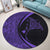 Hawaiian Map Manta Ray Polynesian Round Carpet - Purple - Circle Style - AH - Polynesian Pride