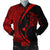 Hawaiian Map Manta Ray Polynesian Bomber Jacket - Red - AH Black Unisex - Polynesian Pride