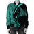 Hawaiian Map Manta Ray Polynesian Bomber Jacket - Turquoise - Circle Style - AH - Polynesian Pride