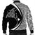 Hawaiian Map Manta Ray Polynesian Bomber Jacket - White - Circle Style - AH - Polynesian Pride