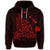 Hawaiian Map Manta Ray Red Polynesian Hoodie - Polynesian Pride