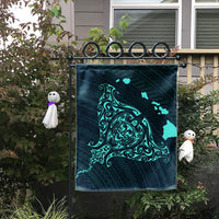 Hawaiian Map Manta Ray Turquoise Polynesian Flag - AH - Polynesian Pride