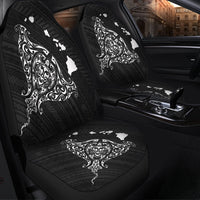 Hawaiian Map Manta Ray White Polynesian Car Seat Covers - AH - Polynesian Pride