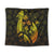 Hawaiian Map Palm Trees Fish Hook Polynesian Tapestry Colorful Yellow - AH Wall Tapestry Black - Polynesian Pride