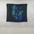 Hawaiian Map Palm Trees Fish Hook Polynesian Quilt Tapestry Colorful Blue - AH - Polynesian Pride