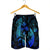 Hawaiian Map Palm Trees Fish Hook Polynesian Quilt Men's Shorts Colorful Blue - AH - Polynesian Pride
