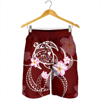 Hawaiian Map Plumeria Turtle Swim Polynesian Men's Shorts - AH - Polynesian Pride