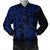 Hawaiian Map Turtle Hibiscus Kanaka Polynesian Bomber Jacket - Blue - AH Black Unisex - Polynesian Pride