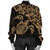 Hawaiian Map Turtle Hibiscus Kanaka Polynesian Bomber Jacket - Gold - AH - Polynesian Pride