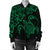 Hawaiian Map Turtle Hibiscus Kanaka Polynesian Bomber Jacket - Green - AH - Polynesian Pride