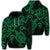 Hawaiian Map Turtle Hibiscus Kanaka Polynesian Hoodie Green Unisex Art - Polynesian Pride