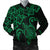 Hawaiian Map Turtle Hibiscus Kanaka Polynesian Bomber Jacket - Green - AH Black - Polynesian Pride