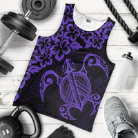 Hawaiian Map Turtle Hibiscus Kanaka Polynesian Tank Top - Purple - AH - Polynesian Pride