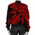 Hawaiian Map Turtle Hibiscus Kanaka Polynesian Bomber Jacket - Red - AH - Polynesian Pride