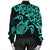 Hawaiian Map Turtle Hibiscus Kanaka Polynesian Bomber Jacket - Turquoise - AH - Polynesian Pride