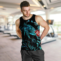 Hawaiian Map Turtle Hibiscus Ohana Honu Paua Shell Tank Top - AH - Polynesian Pride
