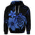 Custom Hawaiian Map Turtle Hibiscus Plumeria Polynesian Hoodie Blue - Polynesian Pride