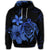 Hawaiian Map Turtle Hibiscus Plumeria Polynesian Hoodie Blue - Polynesian Pride