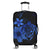 Hawaiian Map Turtle Hibiscus Plumeria Polynesian Luggage Covers - Blue - AH Black - Polynesian Pride