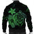 Hawaiian Map Turtle Hibiscus Plumeria Polynesian Bomber Jacket - Green - AH - Polynesian Pride