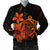 Hawaiian Map Turtle Hibiscus Plumeria Polynesian Bomber Jacket - Orange - AH Black Unisex - Polynesian Pride