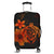 Hawaiian Map Turtle Hibiscus Plumeria Polynesian Luggage Covers - Orange - AH Black - Polynesian Pride