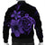 Hawaiian Map Turtle Hibiscus Plumeria Polynesian Bomber Jacket - Purple - AH - Polynesian Pride