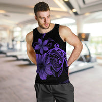 Hawaiian Map Turtle Hibiscus Plumeria Polynesian Tank Top - Purple - AH - Polynesian Pride