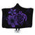 Hawaiian Map Turtle Hibiscus Plumeria Polynesian Hooded Blanket - Purple - AH Hooded Blanket White - Polynesian Pride