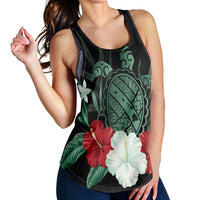 Hawaiian Map Turtle Hibiscus Polynesian Racerback Tank - AH - Polynesian Pride