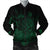 Hawaiian Map Turtle Hibiscus Polynesian Bomber Jacket - Green - AH Black Unisex - Polynesian Pride