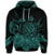 Hawaiian Map Turtle Hibiscus Polynesian Hoodie Turquoise - Polynesian Pride