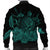 Hawaiian Map Turtle Hibiscus Polynesian Bomber Jacket - Turquoise - AH - Polynesian Pride