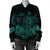 Hawaiian Map Turtle Hibiscus Polynesian Bomber Jacket - Turquoise - AH - Polynesian Pride