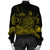 Hawaiian Map Turtle Hibiscus Polynesian Bomber Jacket - Yellow - AH - Polynesian Pride