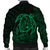 Hawaiian Map Turtle Kanaka Hibiscus Polynesian Bomber Jacket - Green - AH - Polynesian Pride