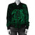 Hawaiian Map Turtle Kanaka Hibiscus Polynesian Bomber Jacket - Green - AH - Polynesian Pride