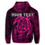 Custom Hawaiian Map Turtle Kanaka Hibiscus Polynesian Hoodie Pink - Polynesian Pride