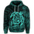 Hawaiian Map Turtle Kanaka Hibiscus Polynesian Hoodie Turquoise - Polynesian Pride