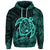 Custom Hawaiian Map Turtle Kanaka Hibiscus Polynesian Hoodie Turquoise - Polynesian Pride