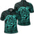 Hawaiian Map Turtle Kanaka Hibiscus Polynesian Polo Shirt Turquoise Unisex Black - Polynesian Pride