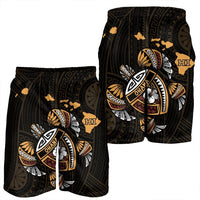 Hawaiian Map Turtle Ohana Hibicus Polynesian Men's Shorts - AH - Polynesian Pride
