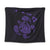 Hawaiian Map Turtle Ohana Hibicus Polynesian Tapestry - Purple - AH Wall Tapestry Black - Polynesian Pride