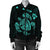 Hawaiian Map Turtle Ohana Hibicus Polynesian Bomber Jacket - Turquoise - AH - Polynesian Pride