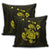 Hawaiian Map Turtle Ohana Hibicus Polynesian Pillow Covers - Yellow - AH - Polynesian Pride