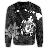 Hawaiian Map Turtle Plumeria Hibiscus Fish Hook Polynesian Sweatshirt - AH - Polynesian Pride