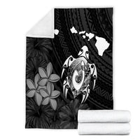 Hawaiian Map Turtle Plumeria Hibiscus Fish Hook Polynesian Premium Blankets - AH - Polynesian Pride