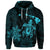 Custom Hawaiian Map Turtle Plumeria Hibiscus Fish Hook Polynesian Hoodie Blue - Polynesian Pride